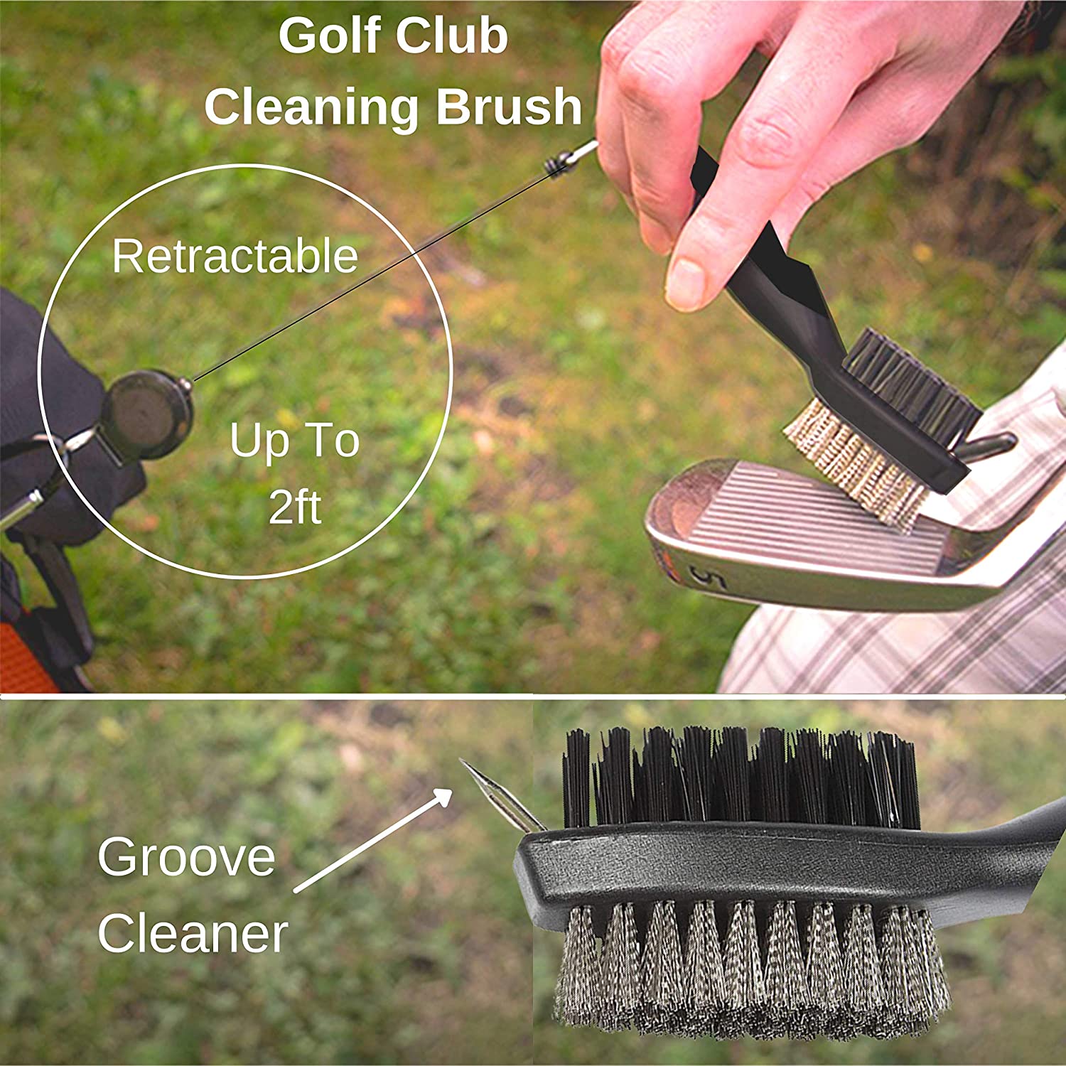 FORB Retractable Golf Club Brush