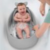Skip Hop Baby Bath Tub, 3-Stage Smart Sling Tub, Moby, Grey