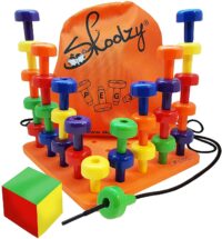 Skoolzy Peg Board Set - Montessori Toys for Toddlers, Preschool Kids, 30 Lacing Pegs