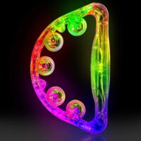 LED Tambourine Musical Flashing, Handheld Percussion Instrument