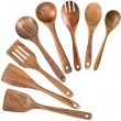 Wooden Spoons for Cooking, Nonstick Kitchen Utensil Set (Teak 8 Pack)