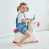 iPlay, iLearn Bouncy Pals Unicorn Hopping Horse Plush, With Pump
