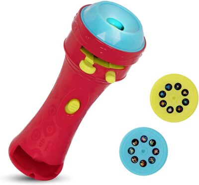 B. toys Children’S Projector Flashlight with Image Reels, Red