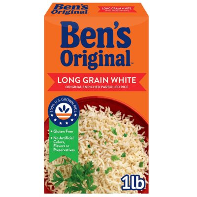 BEN'S ORIGINAL Long Grain White Original Enriched Parboiled Rice, 1 lb. (12 Pack)
