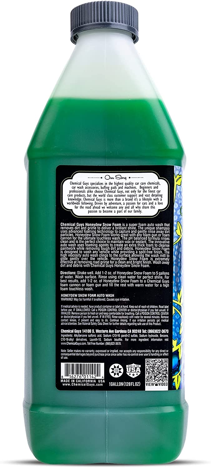 Chemical Guys CWS_110 Honeydew Snow Foam Car Wash Soap, Car Polishes –