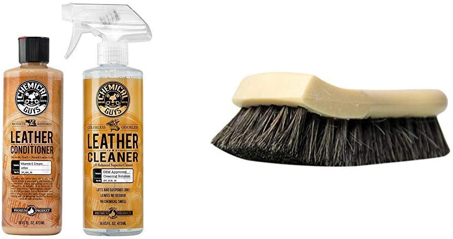 Chemical Guys ACC_S95 Long Bristle Horse Hair Leather Cleaning