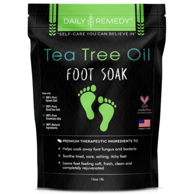 DAILY REMEDY Tea Tree Oil Foot Soak with Epsom Salt, 16 Ounces