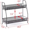 EKNITEY Spice Rack Organizer for Countertop, 2 Tier Bathroom Shelf, Black