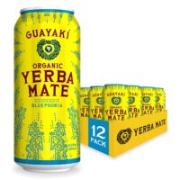Guayaki Yerba Mate, Bluephoria, Organic Clean Energy Drink, 15.5 Ounce Cans, (Pack of 12), 150mg Caffeine