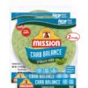 Mission Carb Balance Spinach Herb Tortilla Wraps 8" 2/8 Count (16 Tortillas)