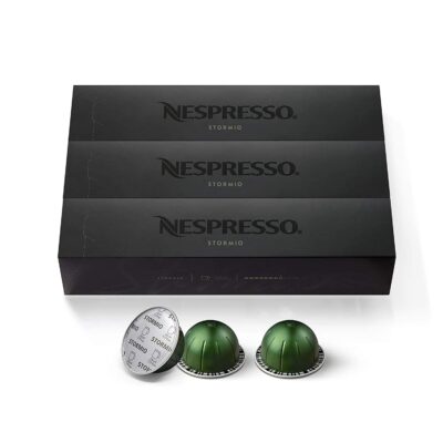 Nespresso Capsules VertuoLine, Stormio, Dark Roast Coffee, 30 Ct, 7.8 Ounce