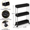 SPACEKEEPER 3 Tier Slim Storage Cart Mobile Shelving Unit Organizer Slide Out SPACEKEEPER 3 Tier Slim Storage Cart Mobile Shelving Unit Organizer Slide Out