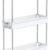 SPACEKEEPER 3 Tier Slim Storage Cart Mobile Shelving Unit Organizer Slide Out SPACEKEEPER 3 Tier Slim Storage Cart Mobile Shelving Unit Organizer Slide Out, white