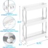 SPACEKEEPER 3 Tier Slim Storage Cart Mobile Shelving Unit Organizer Slide Out SPACEKEEPER 3 Tier Slim Storage Cart Mobile Shelving Unit Organizer Slide Out