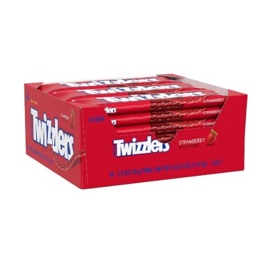 TWIZZLERS Twists Strawberry Flavored Chewy Candy, 2.5 oz Bags (18 Count)