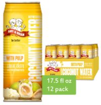 Amy & Brian Pure Coconut Water with Pulp, Non-GMO, No Sugar Added