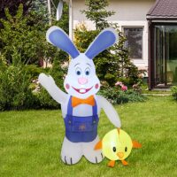Needostar 4 FT Easter Inflatable Bunny with Chick, Easter Inflatables Outdoor Decorations