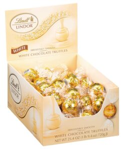 Lindt LINDOR White Chocolate Truffles, Gluten Free & Kosher, 60 Count Box