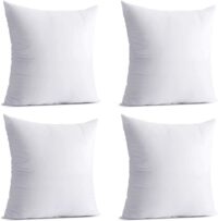 Calibrate Timing 4 Packs 18 x 18 Pillow Inserts, Hypoallergenic 18 inches Square Cushion Pillow Filler, Decorative Couch Pillows Stuffer