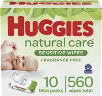 HUGGIES, Baby Wipes, Huggies Natural Care Sensitive Baby Diaper Wipes, Unscented