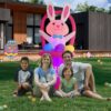 OuToorDoor Easter Decorations Inflatable Easter Bunny - 7Ft Built-in Led Easter