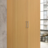 HODEDAH 2-Door Beech Armoire with Shelves HODEDAH 2-Door Beech Armoire with Shelves