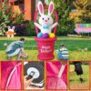 OuToorDoor Easter Decorations Inflatable Easter Bunny - 7Ft Built-in Led Easter