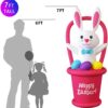 OuToorDoor Easter Decorations Inflatable Easter Bunny - 7Ft Built-in Led Easter