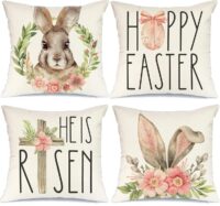 Glaring Easter Decorations Pillow Covers 18x18 Set of 4