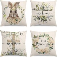 Glaring Easter Spring Outdoor Pillow Covers 18x18 Set of 4 Decorations