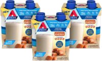 Atkins Energy Shake Creamy Caramel, Keto-Friendly 4 Count (Pack of 3)