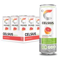 CELSIUS BCAA +Energy Sparkling Post-Workout Recovery, Orange Lemonade, 12oz (Pack of 12)