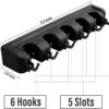 CINEYO Mop and Broom Holder Wall Mount, (5 Positions with 6 Hooks) CINEYO Mop and Broom Holder Wall Mount, (5 Positions with 6 Hooks)