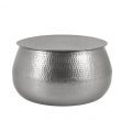 Calluna 31 in. Silver Medium Round Metal Coffee Table with Lift Top