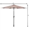 Costway 10 ft. Steel Market Tilt Patio Solar Umbrella LED with Crank in Beige