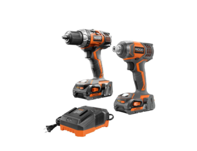 RIDGID R9272 18V Cordless 2-Tool Combo Kit with 1/2 in. Drill/Driver, 1/4 in. Impact Driver, (2) 2.0 Ah Batteries, Charger, and Bag