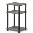 Furinno Just 3-Tier Turn-N-Tube End Table, french Oak Grey