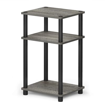 Furinno Just 3-Tier Turn-N-Tube End Table, french Oak Grey