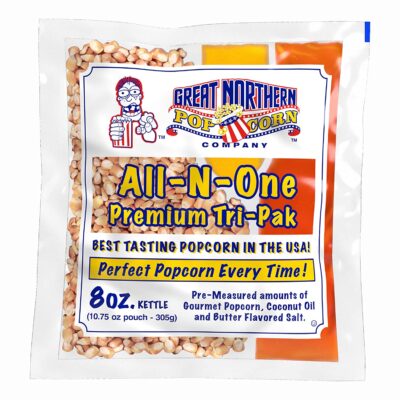 Great Northern Popcorn Premium 8 Ounce Popcorn Portion Packs, Case of 12