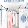 HOUSE DAY Black Plastic Hangers Tubular Adult Hangers 16.5 Inch, (Black, 60 Pack)