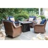 Hampton Bay Crossridge 50,000 BTU Antique Bronze Finish Gas Fire Pit