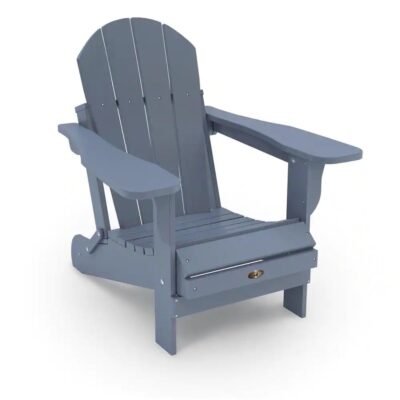 Leisure Line Recycled Grey Folding Plastic Adirondack Chair
