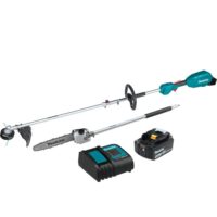 Makita XUX02SM1X4 18V LXT Lithium-Ion Brushless Cordless Couple Shaft Power Head Kit w/String Trimmer & 10 in. Pole Saw Attachments 4.0Ah