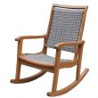 Outdoor Interiors Grey Wicker and Eucalyptus Outdoor Rocking Chair