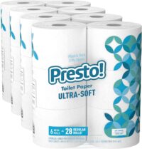 Presto! 308-Sheet Mega Roll Toilet Paper, Ultra-Soft, 6 Count (Pack of 4)