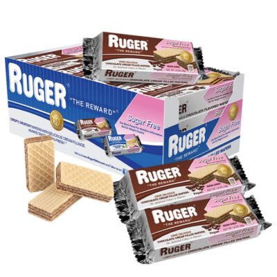 RUGER Sugar Free Chocolate Wafers 1.6 Ounce (Pack of 12)