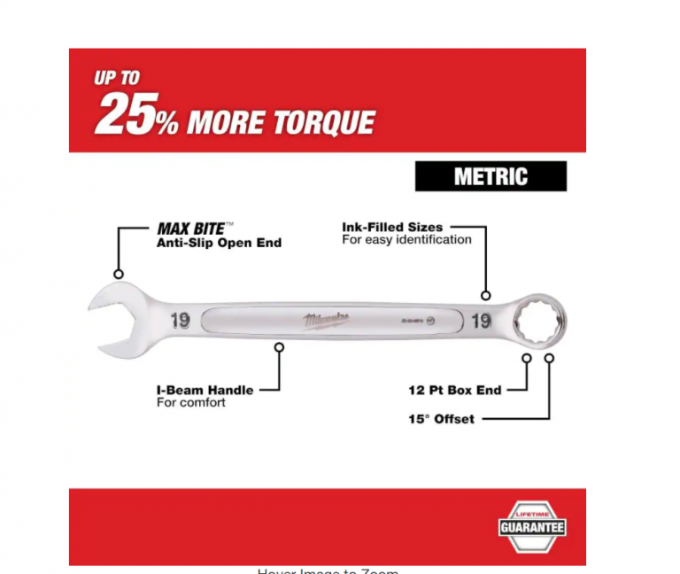 Milwaukee 48-22-9415 Combination SAE and 48-22-9515 Metric Wrench ...