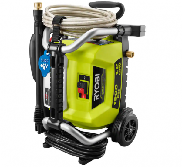 Ryobi Ry1419mtvnm 1900 Psi 12 Gpm Cold Water Wheeled Electric Pressure Washer 8335