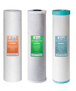 ISPRING F3WGB32BM Whole House Water Filters w/ Sediment, Carbon Block, and Iron, Fits WGB32BM