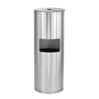 Stainless Steel Gym Disinfecting Wipes Dispenser with 7 Gal. Built-in Trash Can